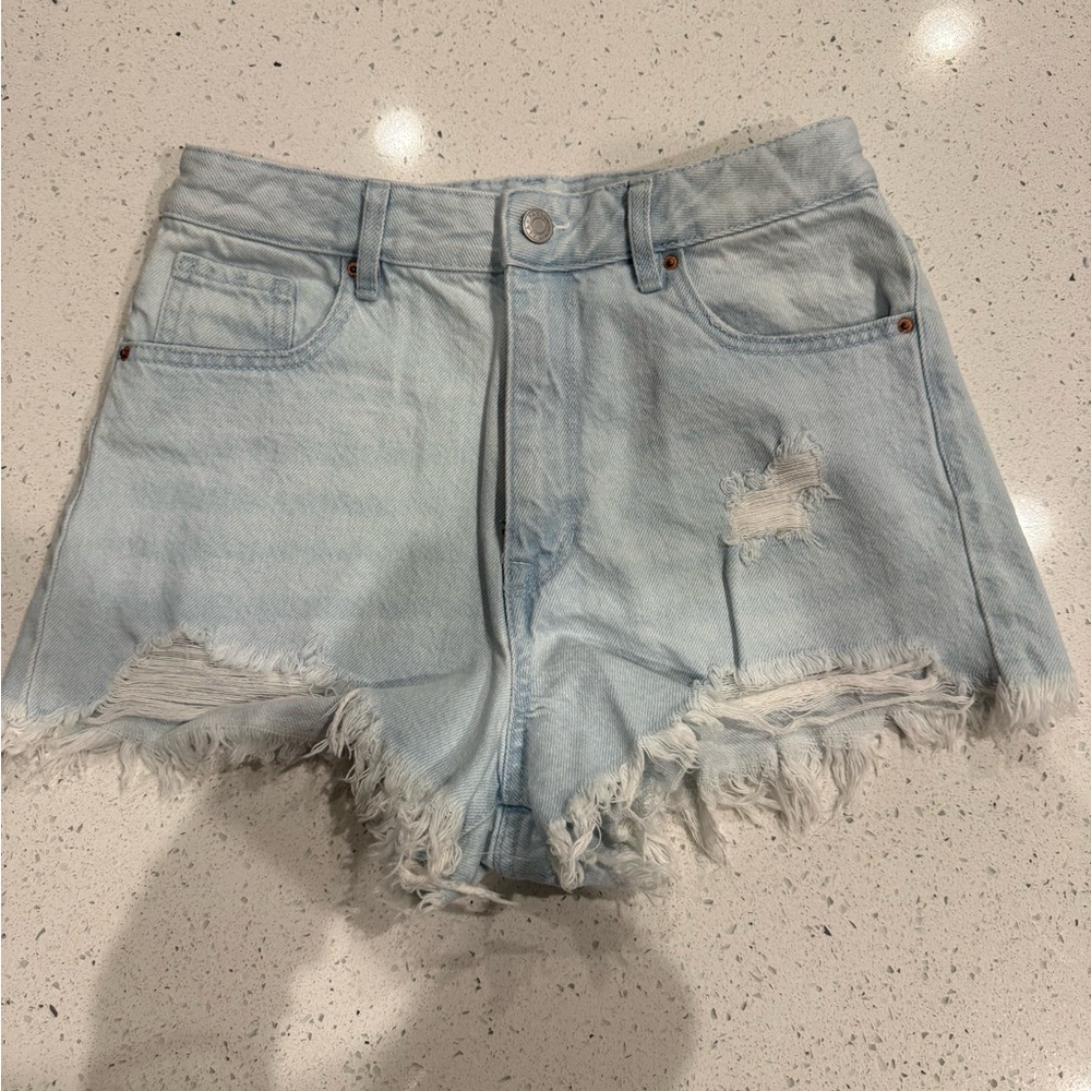 PacSun Light Blue Distressed Denim Shorts